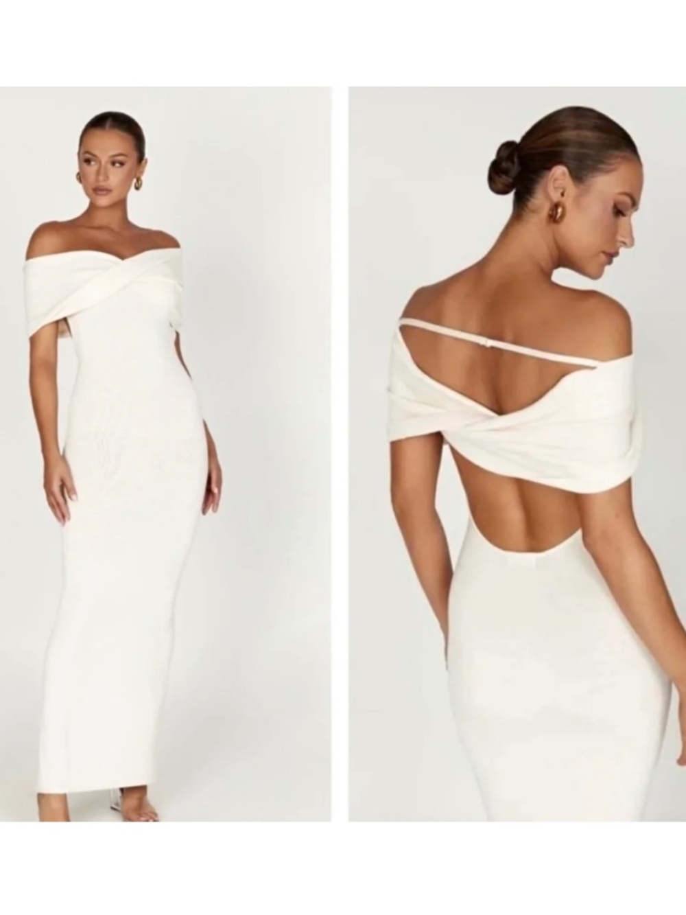 Meshki Terese Off the Shoulder Maxi Dress Cream